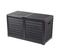 Malle de jardin - 420 litres - décor bois - Baya gris foncé EDA PLASTIQUES