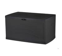 EDA - Malle de Jardin SERENA 500 L - Cadenassable avec Roulettes - Anti-étouffement - Anti-UV - Gris anthracite - 121 x 76 x 67 cm
