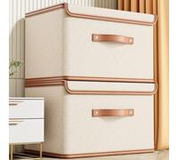 Coffre de Rangement Tissu Oxford Grande Capacité(D) | Tissu Oxford pour robuste, couvercle rabattable, accès pour facile, garde le pour poussière, pour idéal armoire