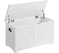 Coffre de Rangement - VASAGLE - Imitation Grange - 40 x 80 x 46 cm - Blanc