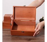 Coffre de rangement verrouillable en bois fabriqué à la main, idéal pour organiser vos trésors personnels (M)