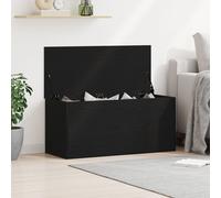 Coffre De Rangement Vidaxl Avec Couvercle Chêne Noir 100x42x46 Cm Bois D'ingénierie Noir