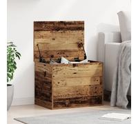 Coffre De Rangement Vidaxl Avec Couvercle En Bois Vieilli 60x42x46 Cm En Bois Reconstitué