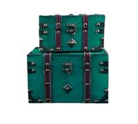 Coffre de rangement vintage avec serrure - Coffret décoratif en bois fait main, Boîte souvenir parfaite pour la décoration intérieure, les bijoux, les bibelots et le rangement des cadeaux (301-Combo6)