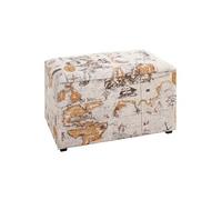 Coffre de Rangement Vintage "Monde" 65cm Naturel