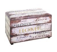 Coffre de Rangement Vintage "Mots" 65cm Marron