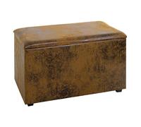 HAKU Coffre de rangement Topic – Marron vintage, MDF, recouvrement tissu, 65×40×42 cm, style moderne