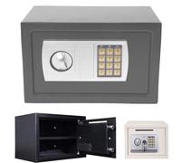 Coffre de sécurité électronique 16 L en Acier Massif pour Bijoux, Argent, Documents, Maison, Bureau, hôtel avec Double e Rechange (Gris), Gris