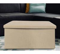 Coffre de siège en velours côtelé 76x38x38cm espace de rangement coffre banquette banquette pliable, couleur:nature