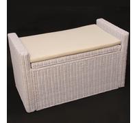 Coffre de stockage, banquette M92 rotin avec coussin Kissen 88cm blanc Blanc G