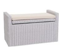 Coffre de stockage, banquette M92 rotin avec coussin Kissen 88cm blanc Blanc G