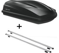 Coffre de toit/coffre à bagages CUBE370 + barres de toit RAPID compatibles avec Audi A4 (B8/8K) Allroad (5 portes) 07-15