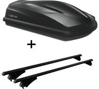 Coffre de toit/coffre à bagages CUBE370 + barres de toit Tiger Alu XL compatibles avec Audi A4 8K Avant 08-14
