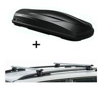 Coffre de toit/coffre à bagages CUBE470 + barres de toit CRV135 compatibles avec Honda Z 3 99-02