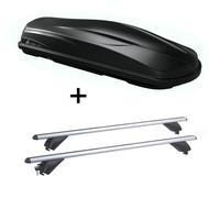 Coffre de toit/coffre à bagages CUBE470 + barres de toit en aluminium RB003 compatibles avec Mini Countryman (5 portes) 2010-2017