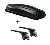 Coffre de toit/coffre à bagages CUBE470 + barres de toit Quick Stahl XL compatibles avec Audi A6 SW (C6) (C7) à partir de 2005