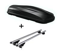 Coffre de toit/coffre à bagages CUBE470 + barres de toit Rio 120 compatibles avec Kia Sportage JE 04-10