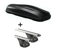 Coffre de toit/coffre à bagages CUBE470 + barres de toit VDP compatibles avec Lancia Phedra 5 portes 2002-2010