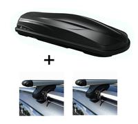 Coffre de toit/coffre à bagages CUBE470 + barres de toit VDP XL 135 compatibles avec VW Tiguan Cross ab 14