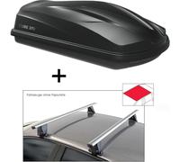 Coffre de toit CUBE370 370 litres noir brillant + barres de toit VDP Delta compatibles avec Honda Accord X Sedan (4 portes) à partir de 2018