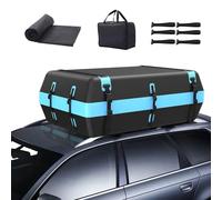 Coffre de Toit de Voiture 21 Pieds Cubes Pliable 595L étanche sur Le Toit de Voiture avec/sans Porte-Bagages,pour Voyages Camping,avec Tapis antidérapant étanche à Fermeture éclair 6 Crochets
