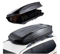 Coffre de Toit de Voiture-VEVOR-Coque Rigide en ABS Durable, Double Ouverture et 2 Sangles Solides, Conception Aérodynamique-noir