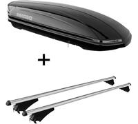 Coffre de toit MAA 400 litres + barres de toit Tiger XL compatibles avec Audi A4 8K Avant 08-14