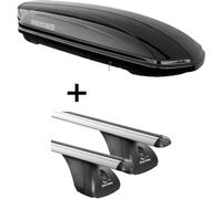 Coffre de toit MAA 400 litres + barres de toit VDP compatibles avec Honda Jazz II 5 portes 2009-2013