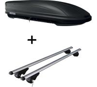 Coffre de toit MAA 400 litres mat + barres de toit Rio 135 compatibles avec Volvo XC90 2002-2014