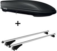 Coffre de toit MAA 400 litres mat + barres de toit Tiger XL compatibles avec Audi A4 B9 Avant à partir de 15 ans
