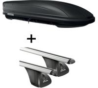 Coffre de toit MAA 400 litres mat + barres de toit VDP compatibles avec Honda Jazz II 5 portes 2009-2013