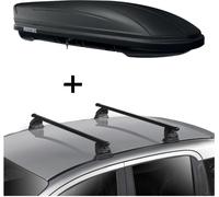 Coffre de toit MAA400 400 litres mat + barres de toit VDP EVO acier compatibles avec Citroen C3 II 5 portes 2009-2016