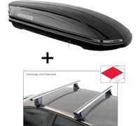 Coffre de toit MAA400 400 litres noir + barres de toit VDP Delta compatibles avec Nissan Kicks (P15) (5 portes) à partir de 2016