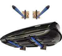 Coffre de toit pour voiture Support mural pour coffre de toit WSB.O bleu 82 cm pour garage acier bois 10175