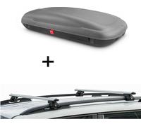 Coffre de toit VDP-BA400 + barres de toit CRV120A compatibles avec Renault Megane II SW 03-09