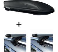 Coffre de toit VDP MAA 400 litres mat + barres de toit L120 compatibles avec Peugeot 307 Break 3H à partir de 2 ans