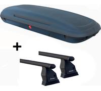 Coffre de toit VDPCA480 480 L carbonlook + barres de toit Menabo Tema en acier compatibles avec Ford Focus C-Max 2003-2010