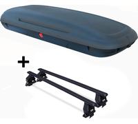 Coffre de toit VDPCA480 480Ltr carbonlook + barres de toit Menabo TEMA compatibles avec Ford Focus IV 5 portes à partir de 2018 acier