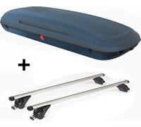 Coffre de toit VDPCA480 480Ltr carbonlook + barres de toit/rails VDP KING1 compatibles avec Volvo V40 Cross Country (5 portes) à partir de 12 ans