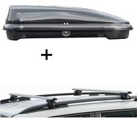 Coffre de toit VDPFL320 320Ltr noir brillant + barres de toit CRV120 compatibles avec Renault Scenic III X-Mod (5 portes) 2009-2016