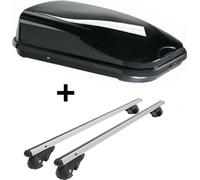 Coffre de toit VDPFL320 320Ltr noir brillant + barres de toit en aluminium VDP004XL compatibles avec Mercedes Classe M W166 à partir de 12 ans