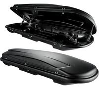 Coffre de toit VDPJUXT400 400 l noir verrouillable + barres de toit en aluminium VDP004L compatible avec Audi A4 Avant 8E/B7 04-08