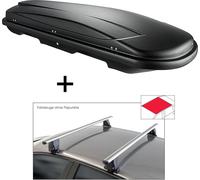 Coffre de toit VDPJUXT400 400 litres noir, verrouillable + barres de toit VDP Delta compatibles avec Honda Accord X Sedan (4 portes) à partir de 2018