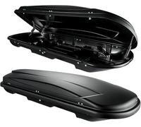 Coffre de toit VDPJUXT500 500 l verrouillable noir + barres de toit en aluminium VDP004L compatible avec BMW Série 5 Touring Break E61 03-10