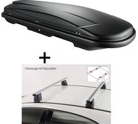 Coffre de toit VDPJUXT500 500 litres verrouillable noir + barres de toit VDP Delta compatibles avec Infiniti Q30 (5 portes) 2015-2019