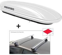 Coffre de toit VDPMAA320 320 litres verrouillable blanc + barres de toit VDP Delta compatibles avec Toyota Auris/Corolla (E180) Touring Sports (5 portes) 2013-2018