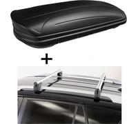 Coffre de toit VDPMAA320 320 litres, verrouillable, noir mat + barres de toit Sherman compatibles avec Toyota Estima 03-05