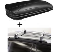 Coffre de toit VDPMAA320 320 litres, verrouillable, noir mat + barres de toit Sherman compatibles avec Volvo V40 5 portes 95-12