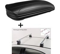Coffre de toit VDPMAA320 320 litres verrouillable noir mat + barres de toit VDP Delta compatibles avec Infiniti Q30 (5 portes) 2015-2019