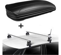 Coffre de toit VDPMAA320 320 litres verrouillable noir mat + barres de toit VDP EVO ALU compatibles avec Ford Focus IV 5 portes à partir de 2018